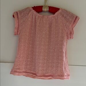 Adorable Pink Eyelet Kids Blouse